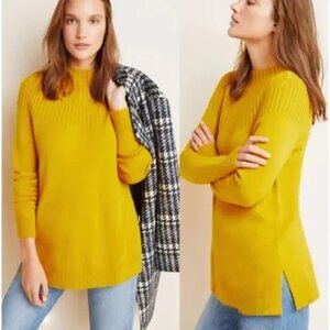 BY ANTHROPOLOGIE Welford Mock Neck Tunic Sweater Goldenrod Yellow Women's Medium